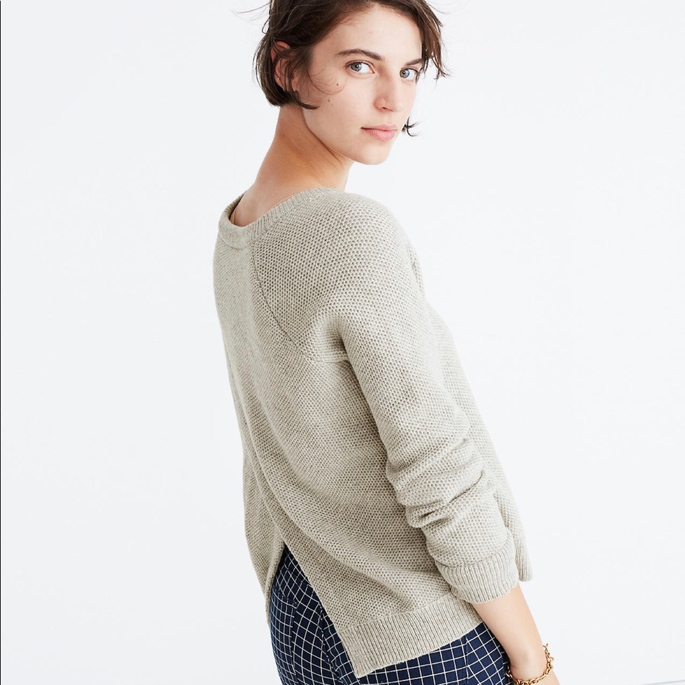 Madewell Gray Province Cross Back Pullover Sweater